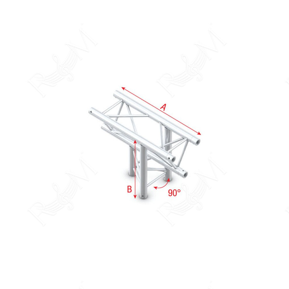 Deco-22 Triangle truss - T-Cross up/down 3-way ATM37 - 90° corner