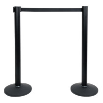 2 m Adjustable Crowd Barrier PRO Set, nero