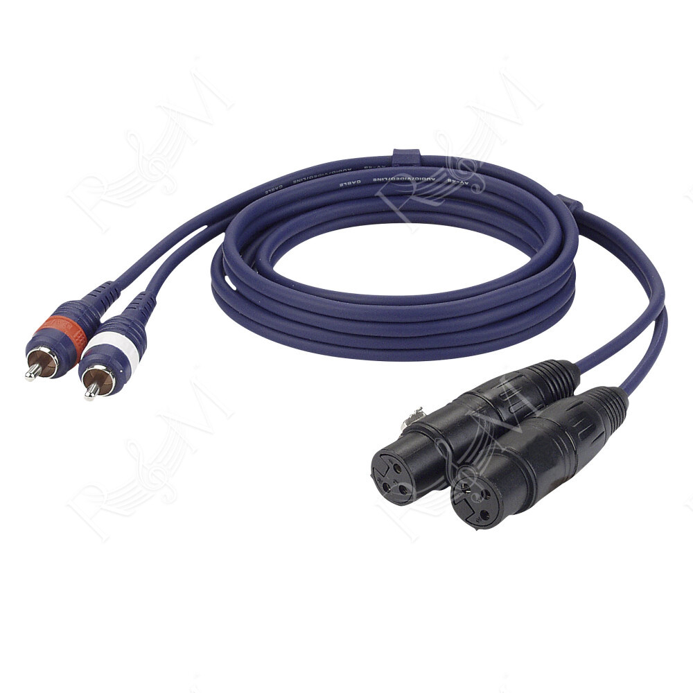FL25 - 2 RCA male L/R to 2 XLR/F 3P 1,5 m