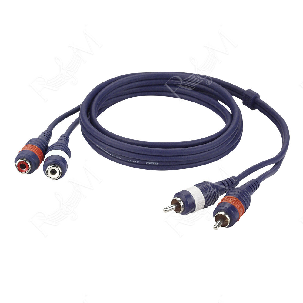 FL27 - 2 RCA male L/R to 2 RCA female L/R 1,5 m