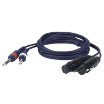 FL43 - 2 unbal. Jack mono L/R to 2 XLR/F 3P 3 m