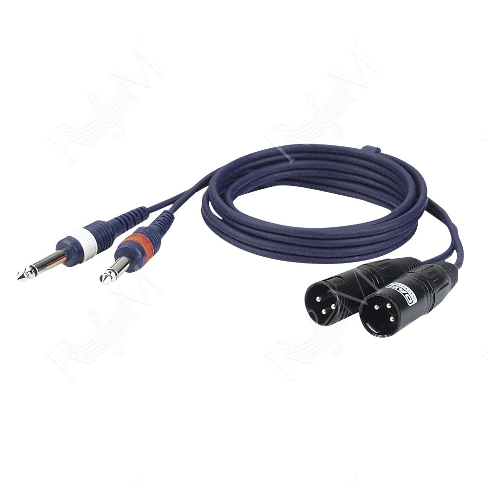 FL44 - 2 unbal. Jack mono L/R to 2 XLR/M 3P 1,5 m