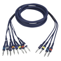 FL69 - 8 Jack mono to 4 Jack stereo 6 m