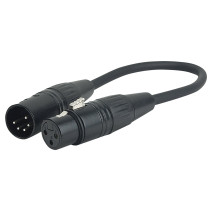 FLA36 - XLR 5P male to XLR 3P female 25 cm