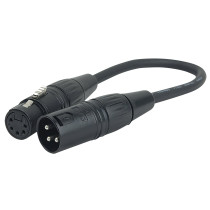 FLA37 - XLR 3P male to XLR 5P female 25 cm