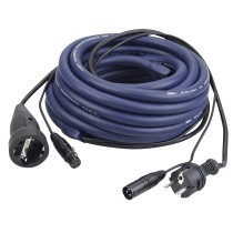 FP05 - Schuko/XLR M - Schuko/XLR F - DMX / Power 3 m - blu
