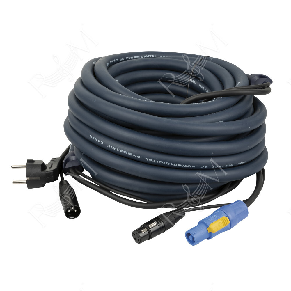 FP06 - Schuko/XLR M - powerCON/XLR F - DMX / Power 10 m - blu