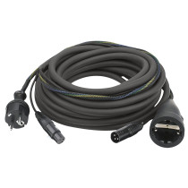 FP09 - Schuko/XLR F - Schuko/XLR M - Audio / Power 10 m - nero