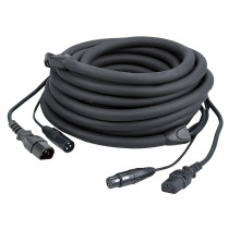 FP12 - IEC/XLR M - IEC/XLR F - DMX / Power 1,5 m - nero