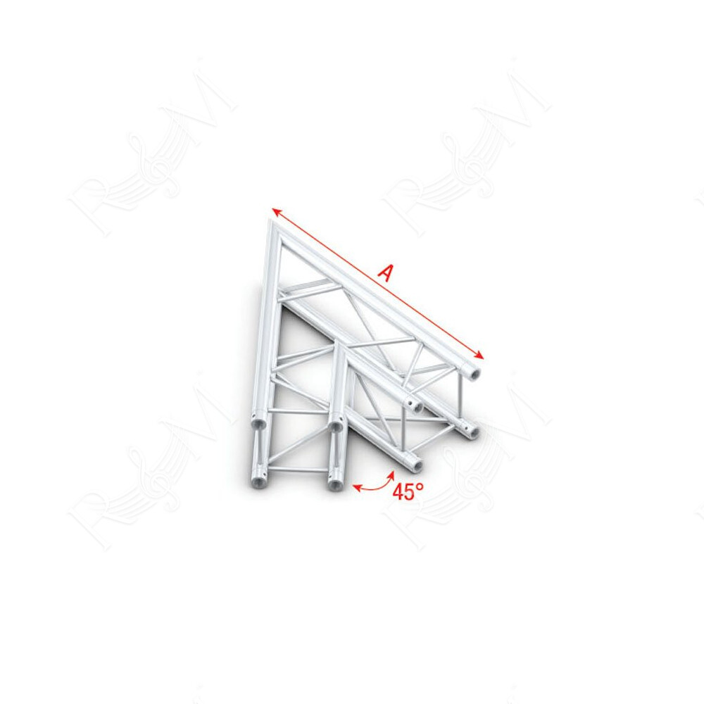 Pro-30 Square F Truss - Corner QCVF19 - angolo da 45° - impiego gravoso - argento - F