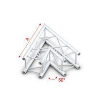 Pro-30 Square F Truss - Corner QCVF20 - angolo da 60° - impiego gravoso - argento - F