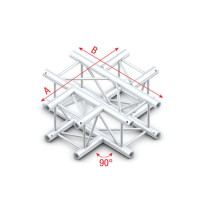 Pro-30 Square F Truss - 4-way -71cm QCF41 - angolo da 90° - argento - F