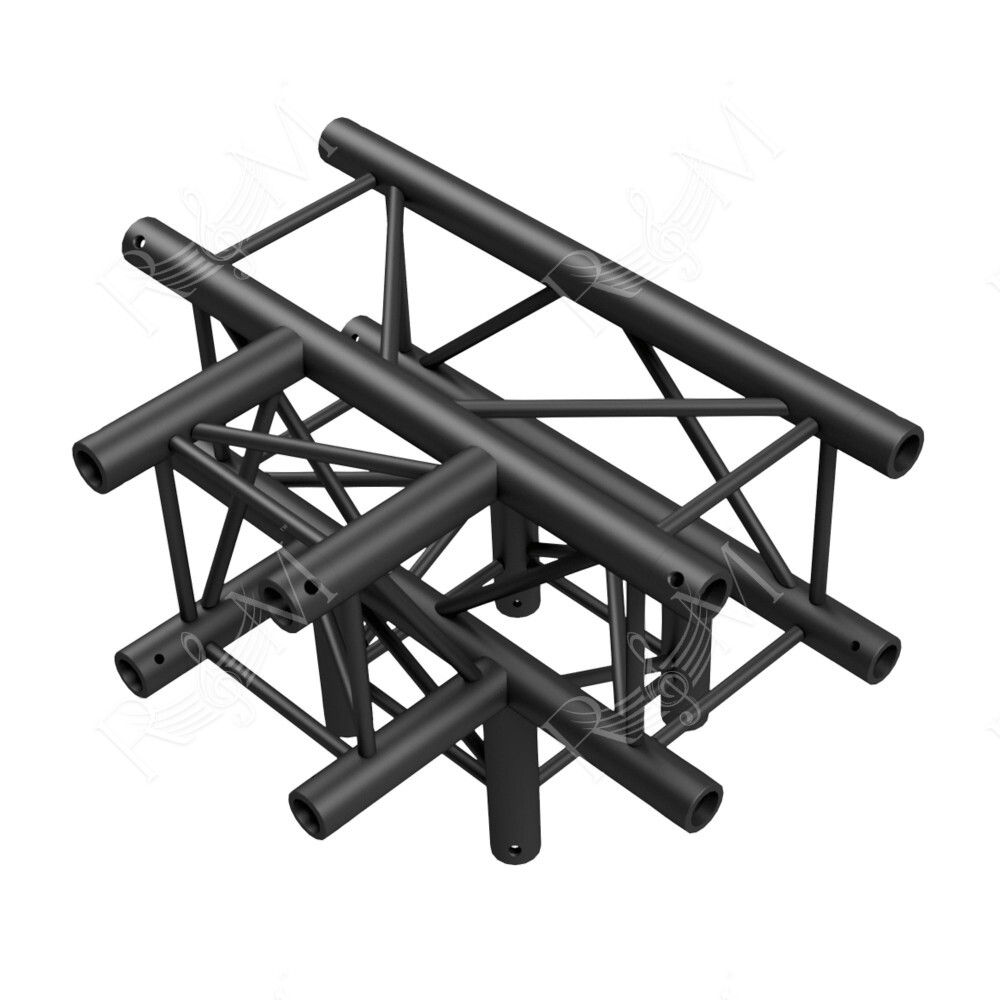 Pro-30 Square F Truss - T-Cross + Down 4-way QLF40 - 90° corner - black