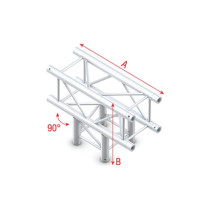 Pro-30 Square F Truss - T-Cross 3-way - 50 cm QTF35sp - angolo da 90° - argento - F