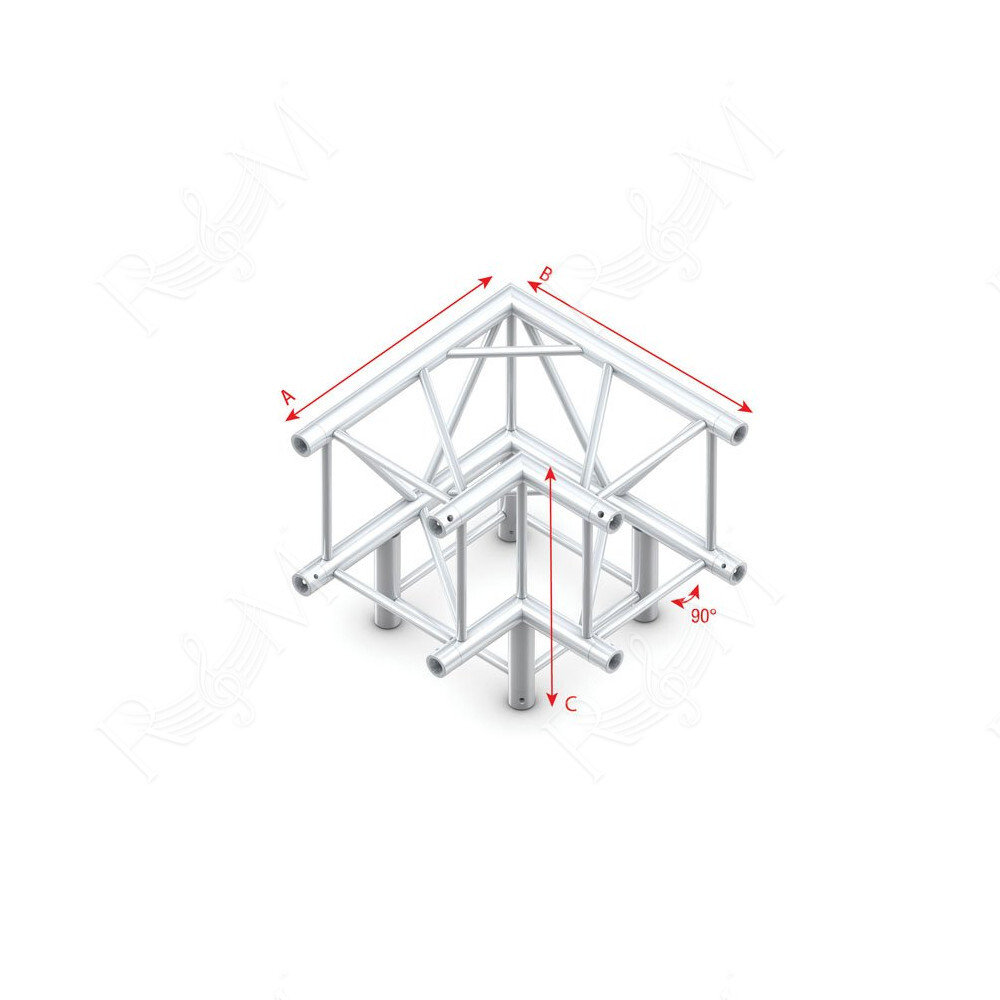 Pro-40 Square F Truss - Corner 3-way 90° QLLF30 - angolo da 90° - impiego gravoso - F