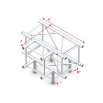 Pro-40 Square F Truss - T-cross + Down 4-way QLLF40 - angolo da 90° - impiego gravoso - F