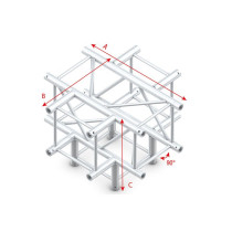 Pro-40 Square F Truss - Cross + Down 5-way QCLF51 - angolo da 90° - impiego gravoso - F