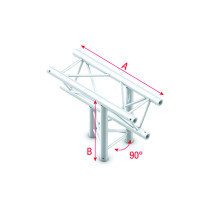 Pro-30 Triangle F Truss - T-Cross vertical - 3-way - apex down - 50 cm ATF37sp - angolo da 90° - argento - F