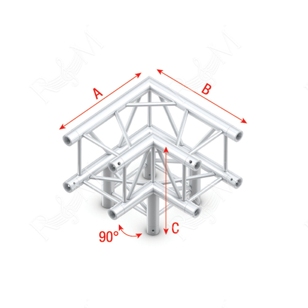 Pro-30 Square G Truss - Corner 3-way QLVU30 - 90° corner - heavy duty - silver - G
