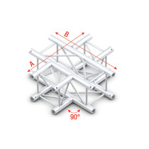 Pro-30 Square G Truss - Cross 4-way QCVU41 - 90° corner - heavy duty - silver - G