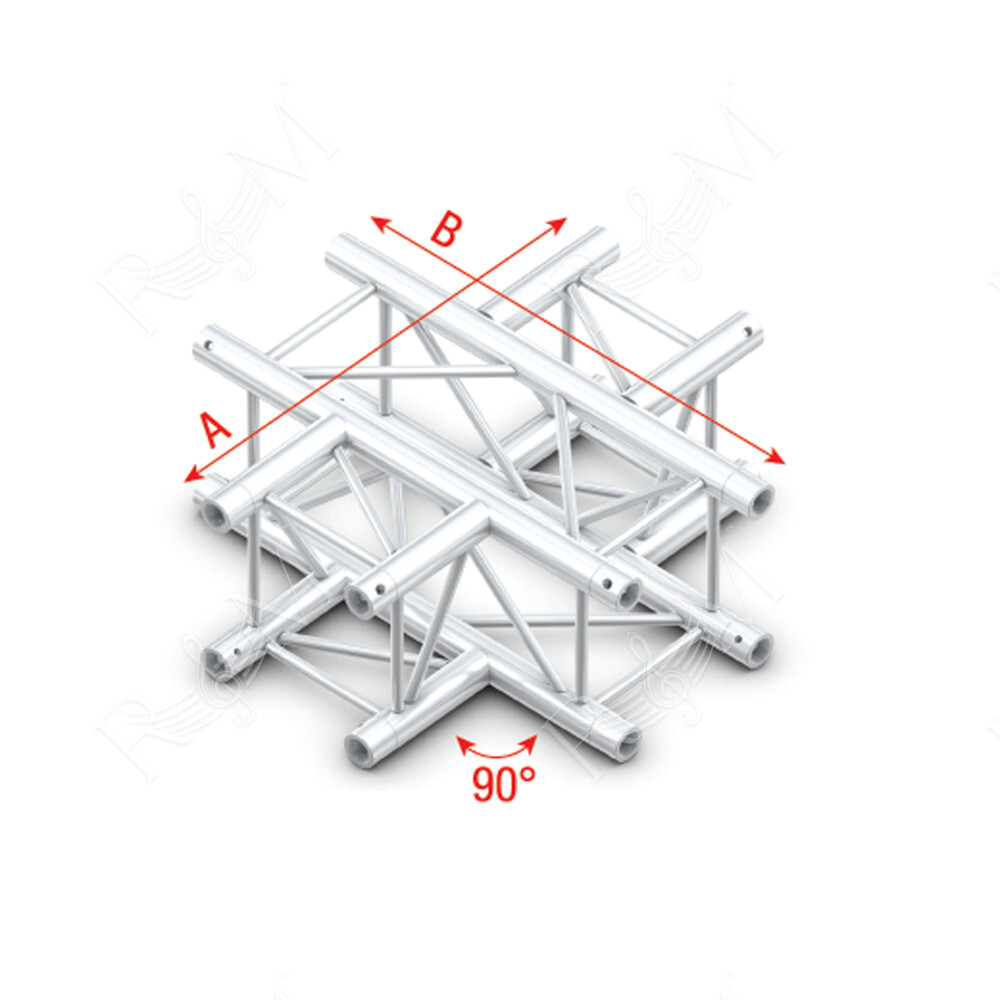 Pro-30 Square G Truss - Cross 4-way QCVU41 - 90° corner - heavy duty - silver - G