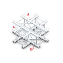 Pro-30 Square G Truss - Cross 4-way - 50 cm QCU41sp - 90° corner - silver - G