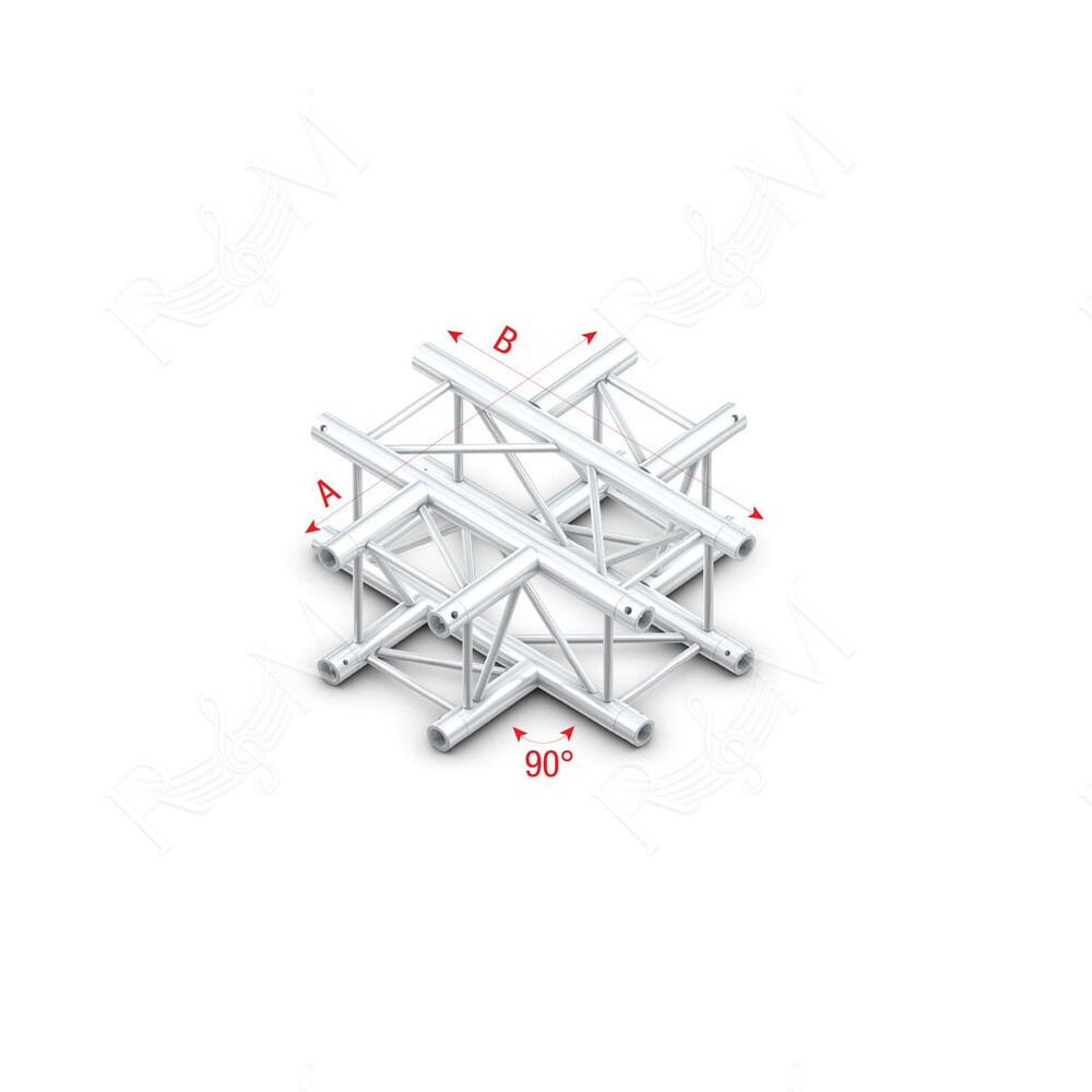 Pro-30 Square G Truss - Cross 4-way - 50 cm QCU41sp - 90° corner - silver - G