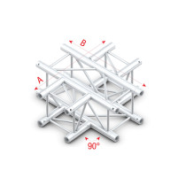Pro-30 Square G Truss - Cross 4-way - 50 cm QCU41sp - 90° corner - silver - G