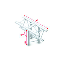Pro-30 Triangle G Truss - T-Cross vertical 3-way - apex down - 50 cm ATU35sp - 90° corner - silver - G