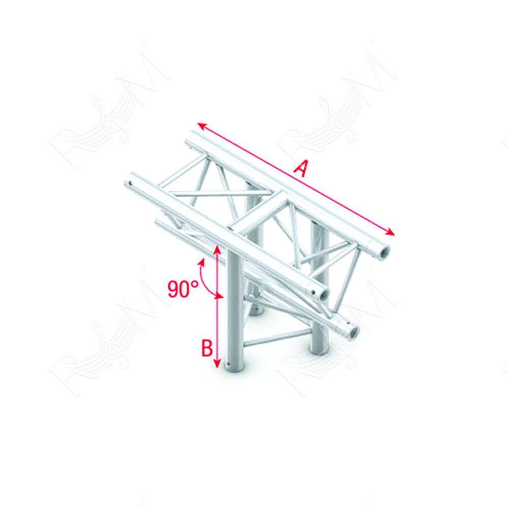 Pro-30 Triangle G Truss - T-Cross vertical 3-way - apex down - 50 cm ATU35sp - 90° corner - silver - G