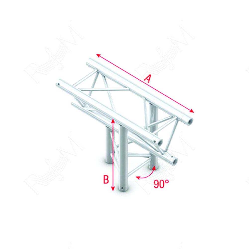 Pro-30 Triangle G Truss - T-Cross vertical - 3-way - apex down - 50 cm ATU37sp - 90° corner - silver - G
