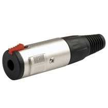 Jack Plug - Stereo - Locking - female Alloggiamento in nichel - cappuccio finale nero