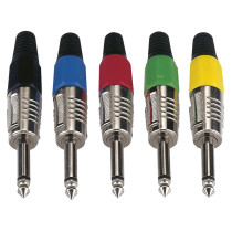 6.3 mm Jack Plug Mono Nickel housing Cappuccio finale nero