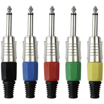 6.3 mm Jack Plug Mono Nickel housing Cappuccio finale nero