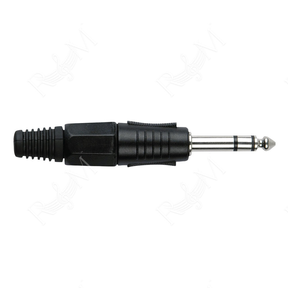 6.3 mm Jack Plug Stereo Black housing Cappuccio finale nero