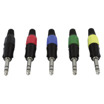 6.3 mm Jack Plug Stereo Black housing Cappuccio finale nero