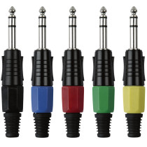6.3 mm Jack Plug Stereo Black housing Cappuccio finale nero