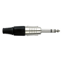 6.3 mm Jack Plug Stereo Nickel housing Cappuccio finale nero