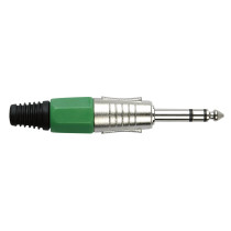 6.3 mm Jack Plug Stereo Nickel housing Cappuccio finale verde