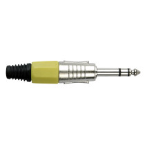 6.3 mm Jack Plug Stereo Nickel housing Cappuccio finale giallo