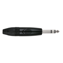 6.3 mm Jack X-type Stereo Alloggiamento nero - cappuccio finale nero