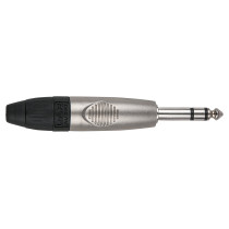 6.3 mm Jack X-type Stereo Alloggiamento in nichel - cappuccio finale nero