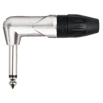 6.3 mm Right-angle Jack X-type Mono Alloggiamento in nichel - cappuccio finale nero
