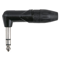 6.3 mm Right-angle Jack X-type Stereo Alloggiamento nero - cappuccio finale nero
