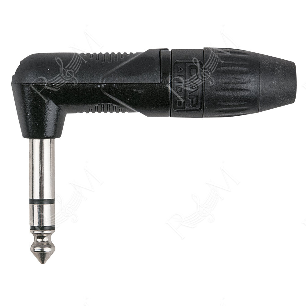 6.3 mm Right-angle Jack X-type Stereo Alloggiamento nero - cappuccio finale nero
