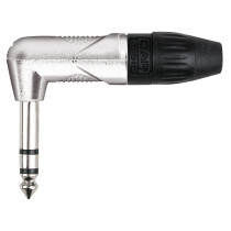 6.3 mm Right-angle Jack X-type Stereo Alloggiamento in nichel - cappuccio finale nero
