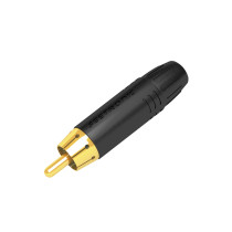 Connettore RCA, maschio, alloggiamento di colore nero