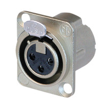 XLR 3P Chassis - female Contatti in argento - alloggiamento in nichel