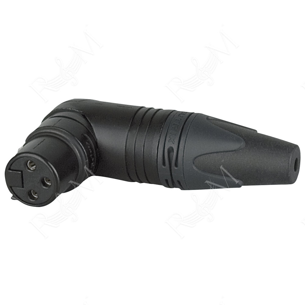 XLR 3P 90° Connector - female - Neutrik RX Contatti in argento - alloggiamento in metallo nero