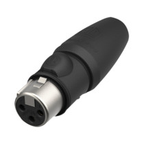XLR 3P Connector - female TOP Contatti dorati - alloggiamento in acciaio nero